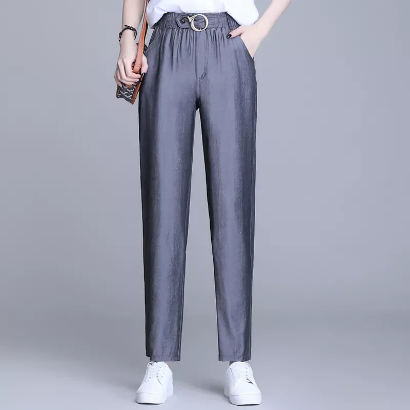 Soft Comfort Women Pants 2022 New High Waist Casual Spring Slacks Pants Women Ice Silk Ankle-Length Long Trousers Female 3XL 4XL
Soft Comfort Women Pants 2022 New High Waist Casual Spring Slacks Pants Women Ice Silk Ankle-Length Long Trousers Female 3XL 4XL