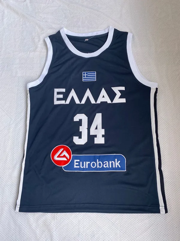 

Mens Giannis 34 EUROBANK ANTETOKOUNMPO G. Top Quality Basketball Jersey Stitched Embroidery