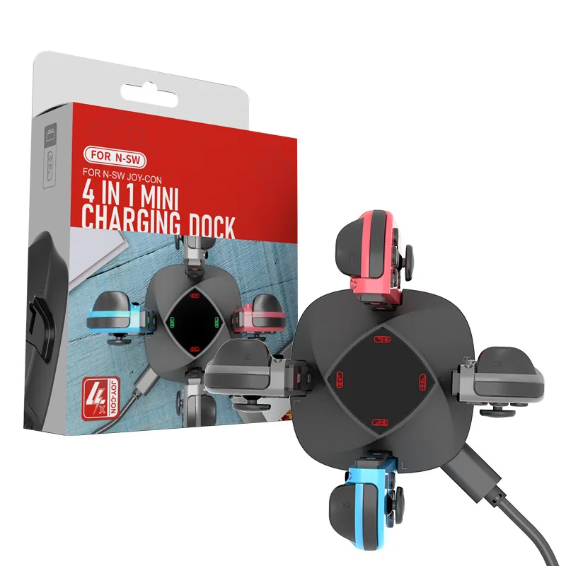For Nintendo Switch JoyCon Handle Charger Left and Right Small Handle Charging Dock 4-in-1 Multi-function Charging Base Portable 
For Nintendo Switch JoyCon Handle Charger Left and Right Small Handle Charging Dock 4-in-1 Multi-function Charging Base Portable