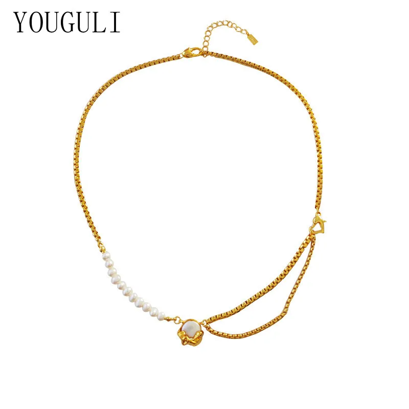 Fashion Jewelry Natural Freshwater Pearl Necklace 2021 New Trend High Quality Metal Brass Golden Chain Necklace For Women Gifts
Fashion Jewelry Natural Freshwater Pearl Necklace 2021 New Trend High Quality Metal Brass Golden Chain Necklace For Women Gifts