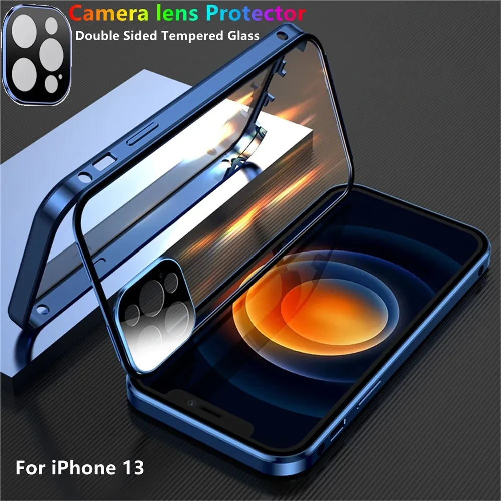 

360 Metal Magnetic Glass Case For Honor magic3 Pro Cases For Honor magic4 Pro Lens Protection Cover Coque