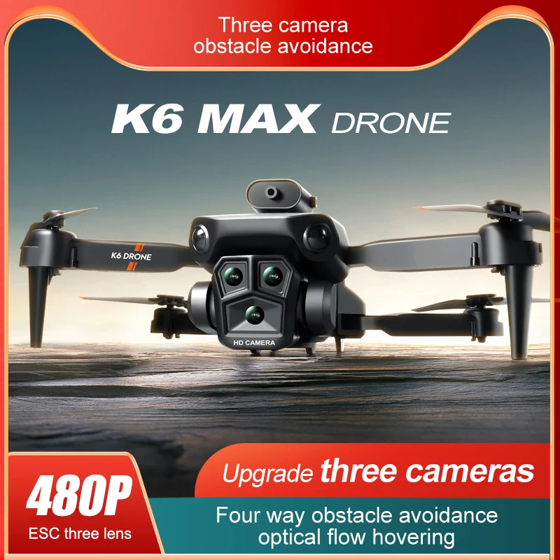 K6 MAX Three Cameras RC Drone With Professional 480P Camera Obstacle Avoidance Quadcopter Toy Gift VS Z908Pro Mini Dron
K6 MAX Three Cameras RC Drone With Professional 480P Camera Obstacle Avoidance Quadcopter Toy Gift VS Z908Pro Mini Dron