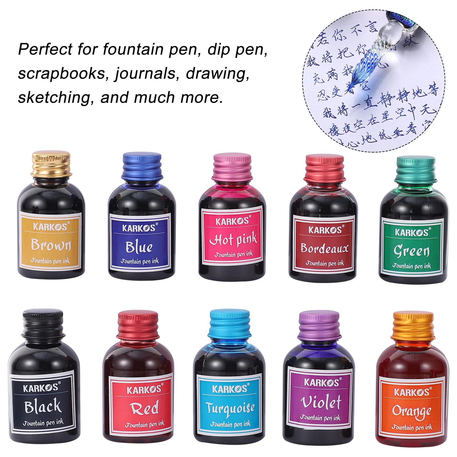 10 Bottles Writing Ink for Dip Pen Writing Ink Colorful Pen Ink Pen Ink Glass Dip Pen Set
10 Bottles Writing Ink for Dip Pen Writing Ink Colorful Pen Ink Pen Ink Glass Dip Pen Set