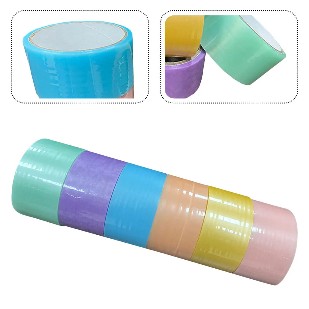 

6 Rolls Bright Color Tapes Cute Paper Tapes Kids' Stickers Rolling Tape Vintage Washi Tapes Stress Balls Tapes Toys Kids Boys