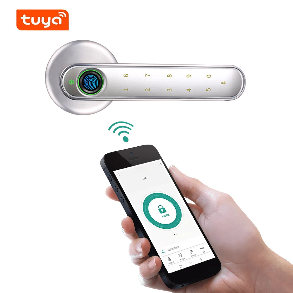 Tuya Biometric Smart Lock Fingerprint Password Electric Digital Lock Tuya Zinc Alloy Keyless Security Door Handle for Home
Tuya Biometric Smart Lock Fingerprint Password Electric Digital Lock Tuya Zinc Alloy Keyless Security Door Handle for Home