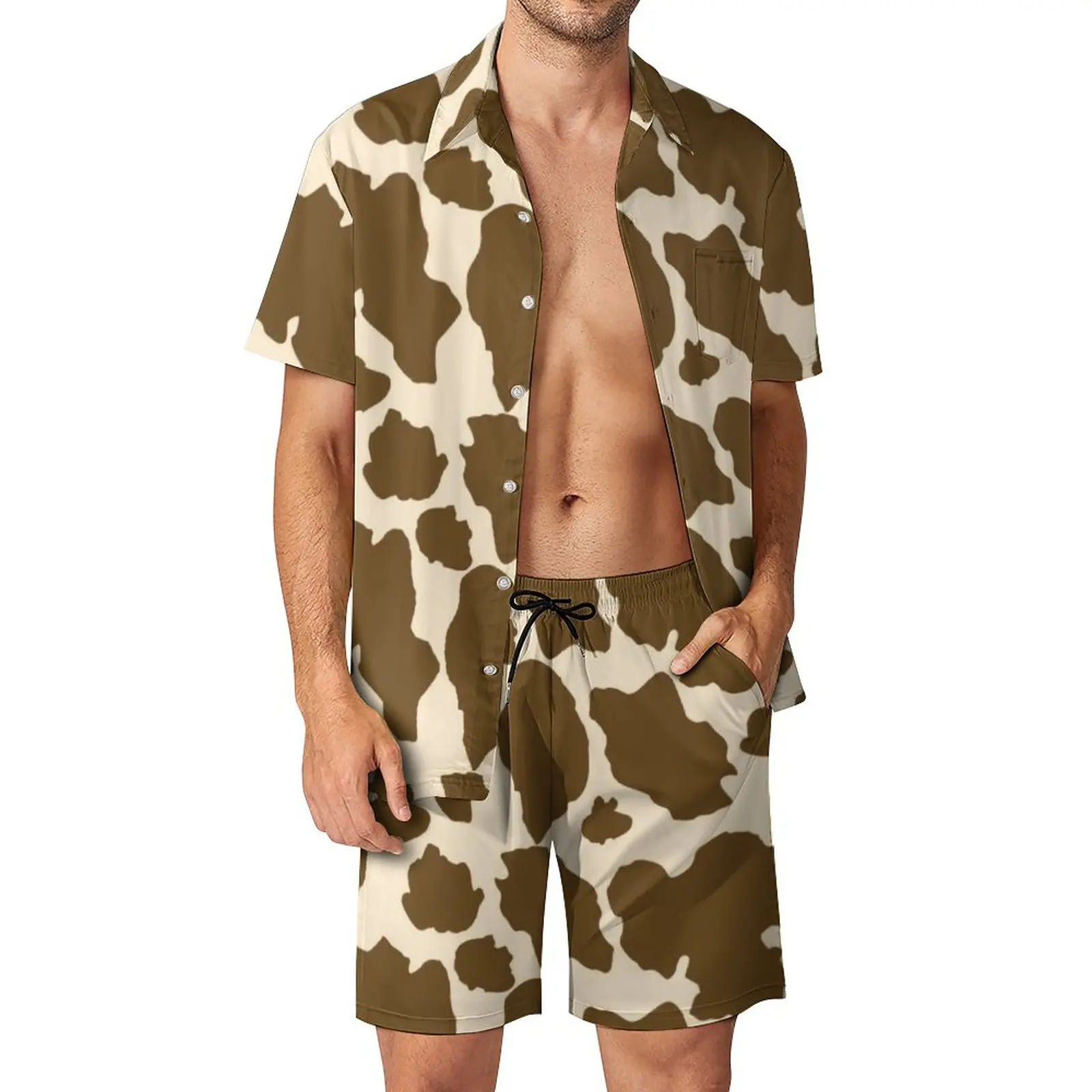 Brown Spots Cow Print Men Sets Farmer Farm Animals Trendy Trending Casual Shirt Set Short-Sleeved Shorts Summer Beachwear Suit
Brown Spots Cow Print Men Sets Farmer Farm Animals Trendy Trending Casual Shirt Set Short-Sleeved Shorts Summer Beachwear Suit