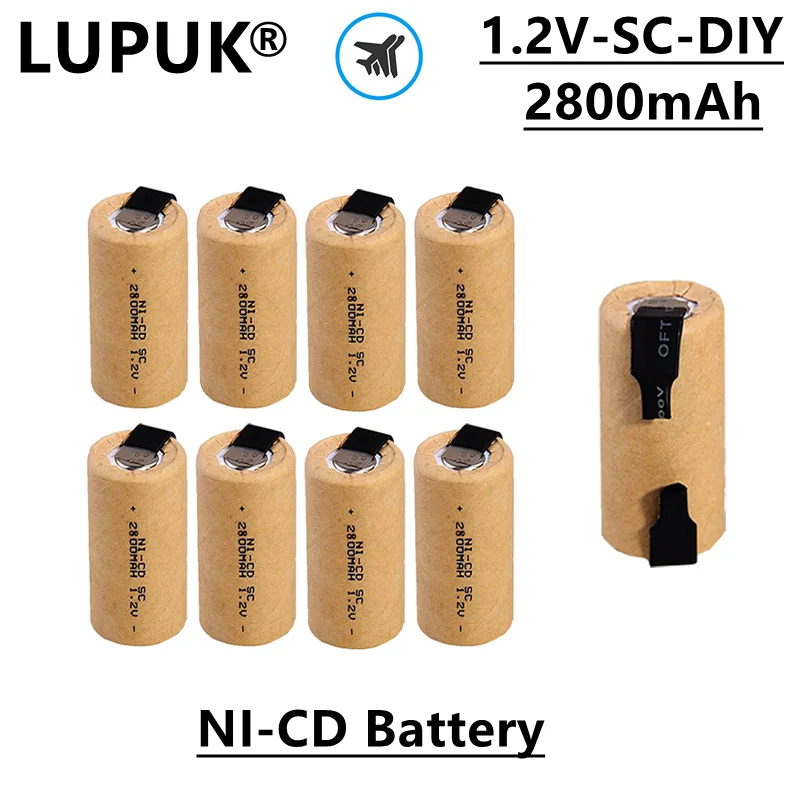 

LUPUK-1.2V, SC никель-кадмиевая аккумуляторная батарея, 2800 мАч, подходит для замены резервного источника питания для электроинструментов и т. д.