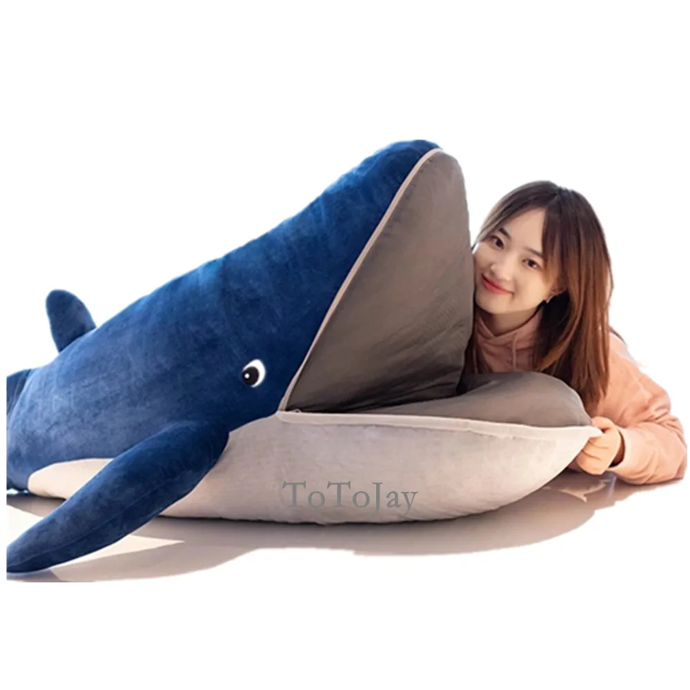 120CM Big Simulation Whale Plush Toy Stuffed Soft Sharks Sleeping Pillow Sofa Cushion Sea Animal Toys for Kids Girls Gift
120CM Big Simulation Whale Plush Toy Stuffed Soft Sharks Sleeping Pillow Sofa Cushion Sea Animal Toys for Kids Girls Gift