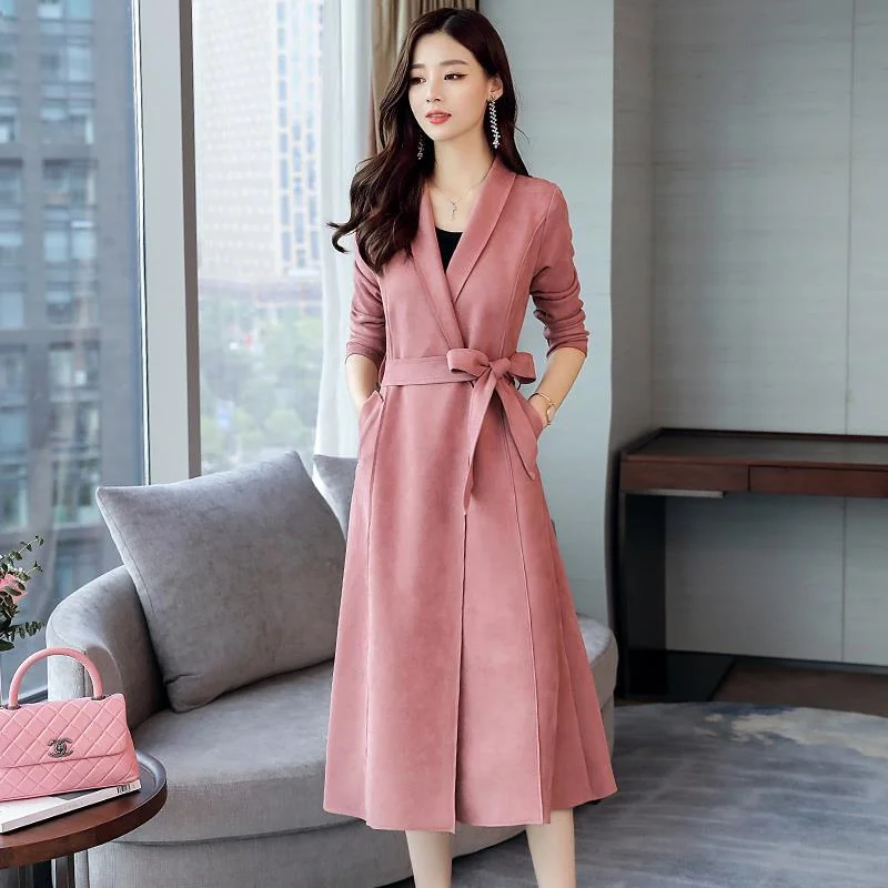 2023 Spring New Women's Coat S-2XL Over Knee Ladies Windbreaker Long Autumn Belt suede long-sleeve Trench Coat Female
2023 Spring New Women's Coat S-2XL Over Knee Ladies Windbreaker Long Autumn Belt suede long-sleeve Trench Coat Female