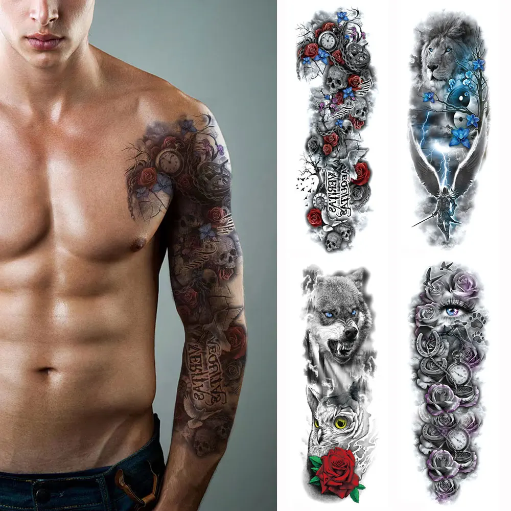 Full Arm Temporary Tattoos Sleeve For Men Realistic Fake Tattoos for Women Skeleton Black Forest Tattoo Sticker Flower Totem
Full Arm Temporary Tattoos Sleeve For Men Realistic Fake Tattoos for Women Skeleton Black Forest Tattoo Sticker Flower Totem