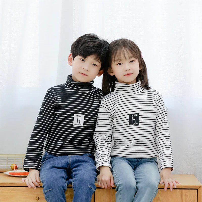 Детские полосатые топы, сезон весна-осень, теплые футболки для мальчиков и девочек, хлопковые топы, детская одежда, детские рубашки с высоким воротником
Детские полосатые топы, сезон весна-осень, теплые футболки для мальчиков и девочек, хлопковые топы, детская одежда, детские рубашки с высоким воротником