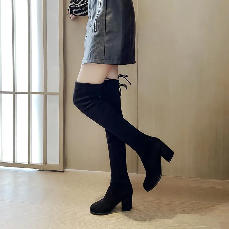 Large Size Slip On Women's Shoes Female Band Suede Fashion Ytmtloy Pointed Toe Square Heel Over The Knee Botines De Mujer
Large Size Slip On Women's Shoes Female Band Suede Fashion Ytmtloy Pointed Toe Square Heel Over The Knee Botines De Mujer