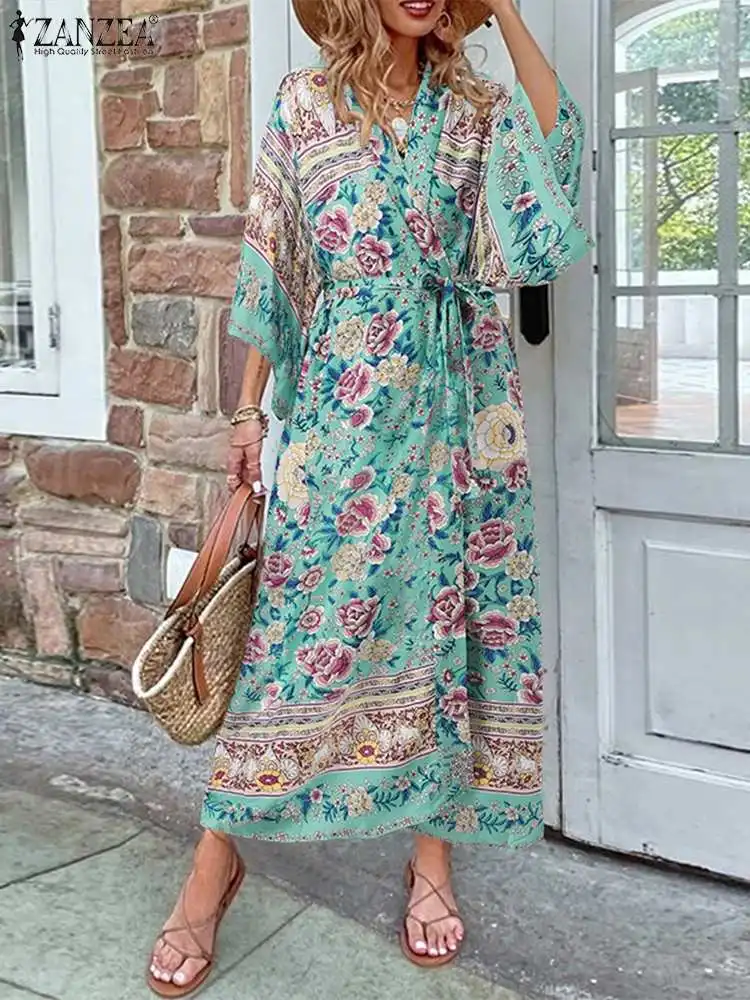 ZANZEA Women Casual Holiday Shirt Bohemian Floral Print Cardigan Summer Beach Long Blouse Loose Lace Up Tops Outwear Kimono
ZANZEA Women Casual Holiday Shirt Bohemian Floral Print Cardigan Summer Beach Long Blouse Loose Lace Up Tops Outwear Kimono