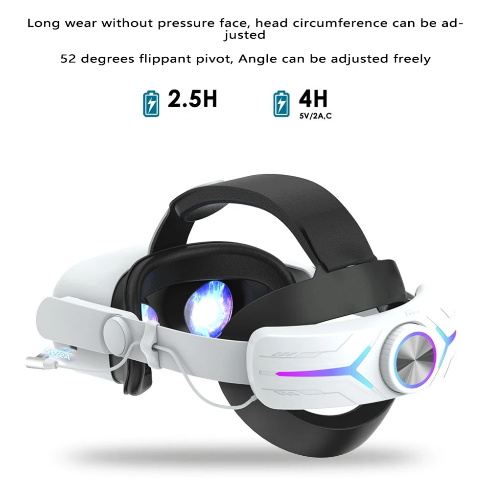 Head Strap with 8000Mah Battery for Extend Playtime Adjustable Elite Strap VR Replacement(White)
Head Strap with 8000Mah Battery for Extend Playtime Adjustable Elite Strap VR Replacement(White)