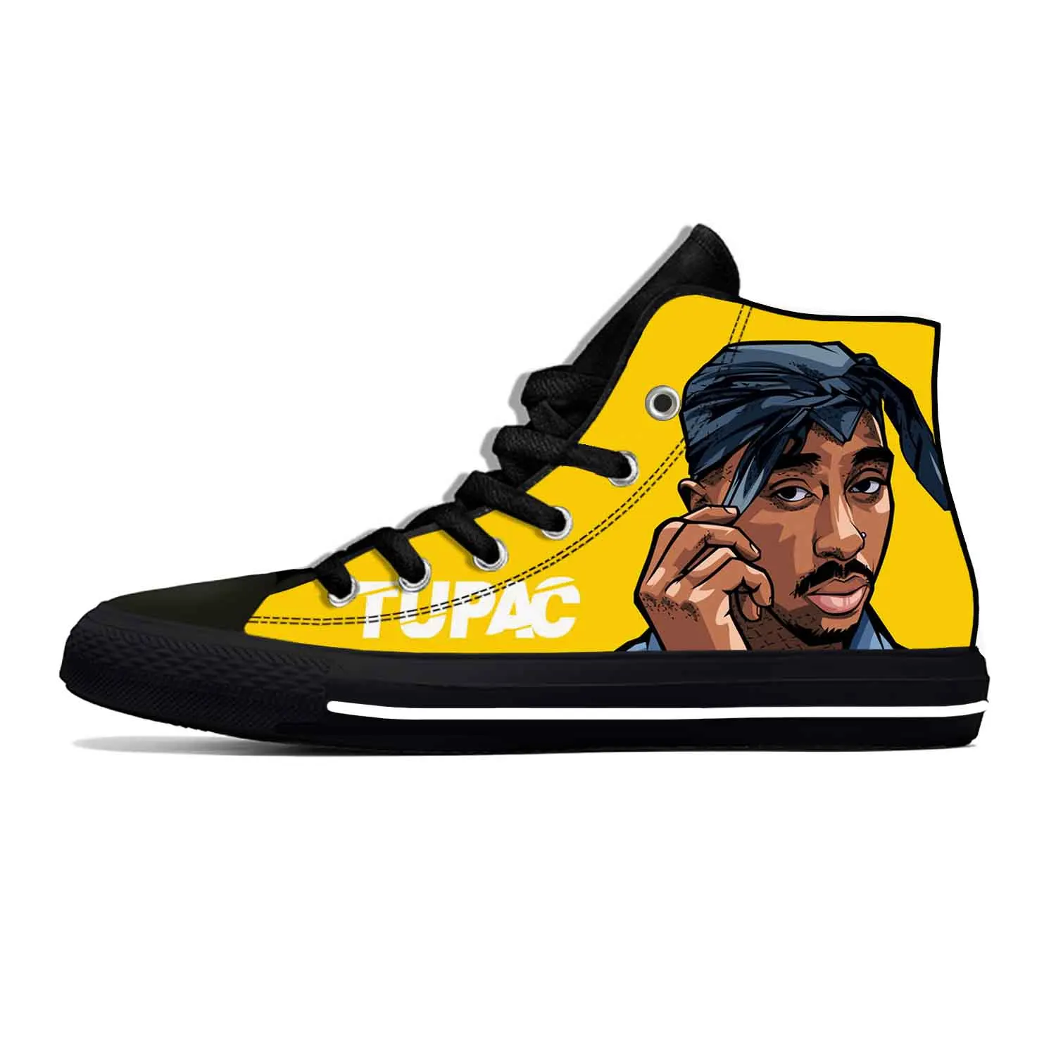 

Тупак хип-хоп рэп-Рэппер 2pac Makaveli музыкальная крутая Повседневная Тканевая обувь высокие Легкие дышащие кроссовки с 3D принтом для мужчин и женщин