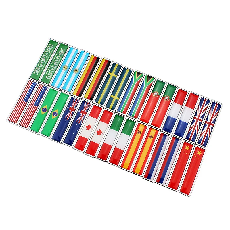 

Car Accessories Alloy National Flag 3D Sticker Australia Brazil China US UK Spain Italy France Germany Russia Portugal Canada