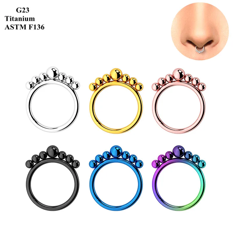 The G23 Titanium Exquisite Body Piercing Jewelry Is Plated With 5 Color Welded 7 Round Nose Ring Earrings
The G23 Titanium Exquisite Body Piercing Jewelry Is Plated With 5 Color Welded 7 Round Nose Ring Earrings