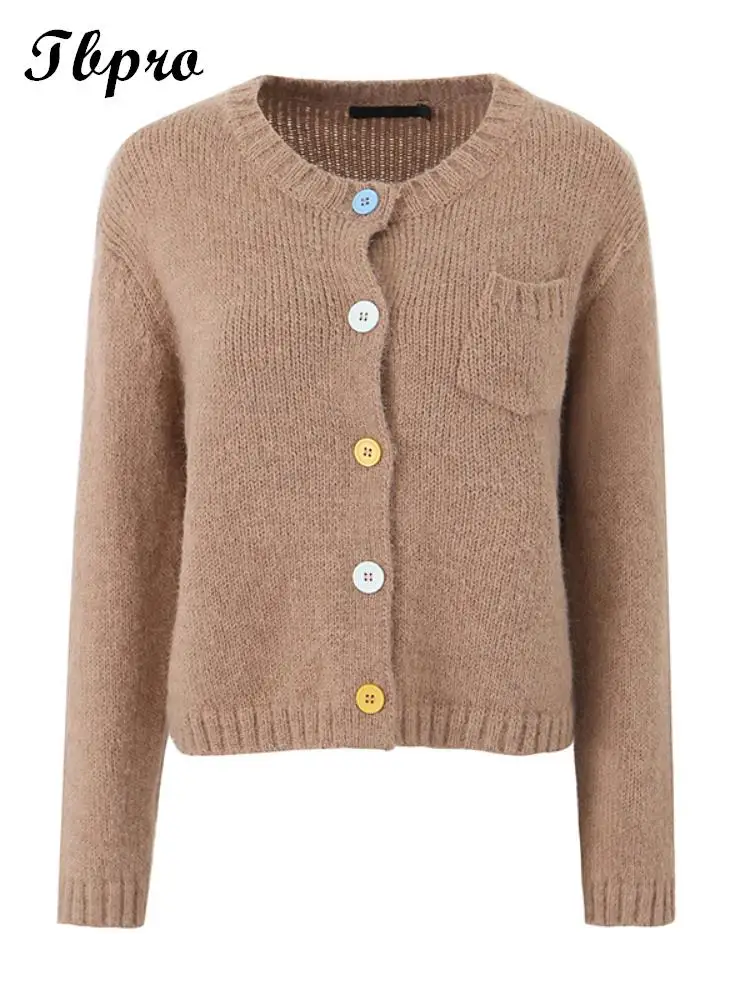 Fashion Single-breasted Knitted Cardigan Women Elegant Solid O Neck Long Sleeve Sweater 2023 New Autumn Chic Female Outwear
Fashion Single-breasted Knitted Cardigan Women Elegant Solid O Neck Long Sleeve Sweater 2023 New Autumn Chic Female Outwear