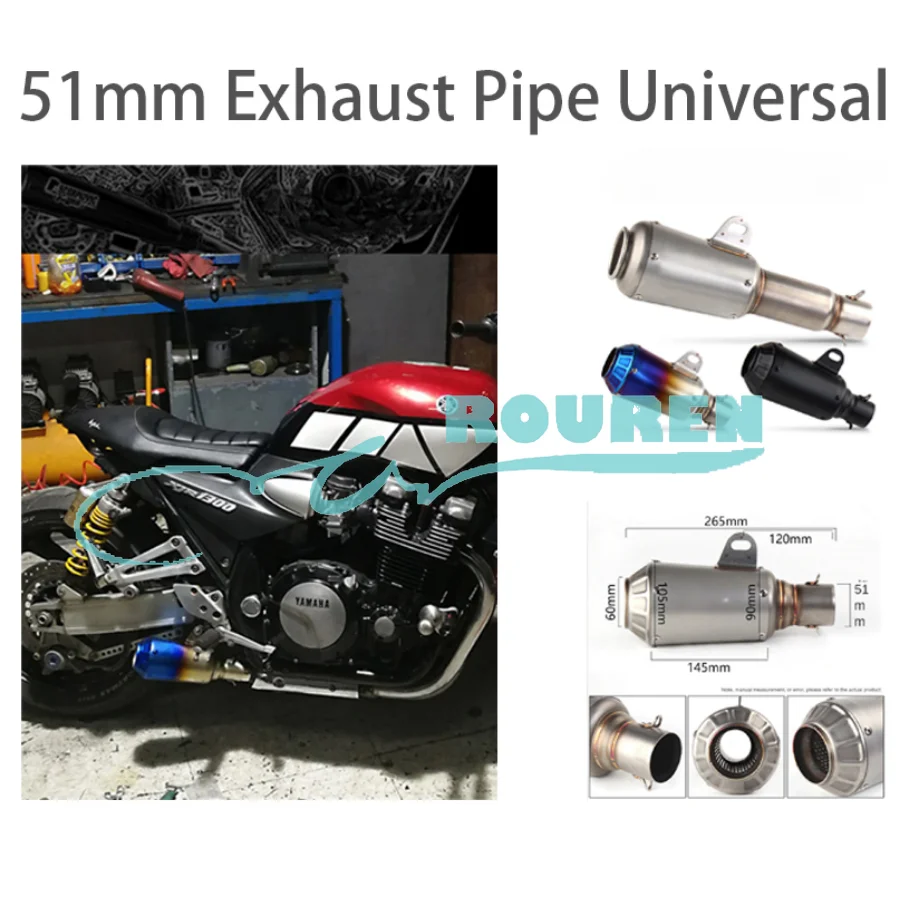 51mm Motorcycle Modified Parts Universal Exhaust System Tip Pipe Stainless Steel Motocross Cafe Racer Motorbike Pit Dirt Bike
51mm Motorcycle Modified Parts Universal Exhaust System Tip Pipe Stainless Steel Motocross Cafe Racer Motorbike Pit Dirt Bike