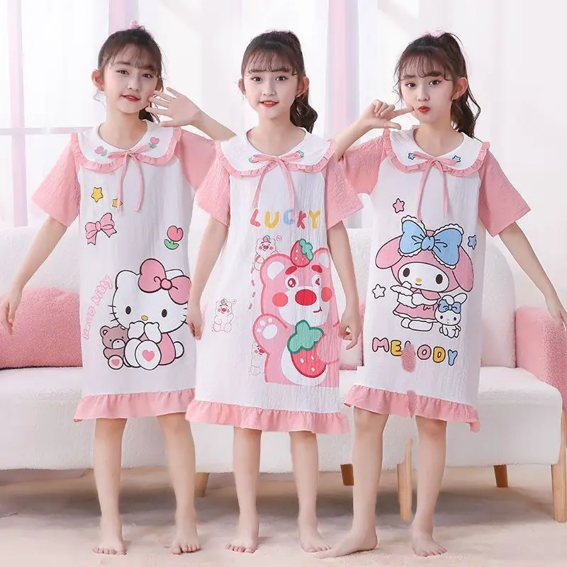 Kawaii Anime Hello Kitty Kuromi Girl Pajamas Summer Short Sleeves Casual Versatile Thin Pochacco Children Pajama Home Furnishing
Kawaii Anime Hello Kitty Kuromi Girl Pajamas Summer Short Sleeves Casual Versatile Thin Pochacco Children Pajama Home Furnishing