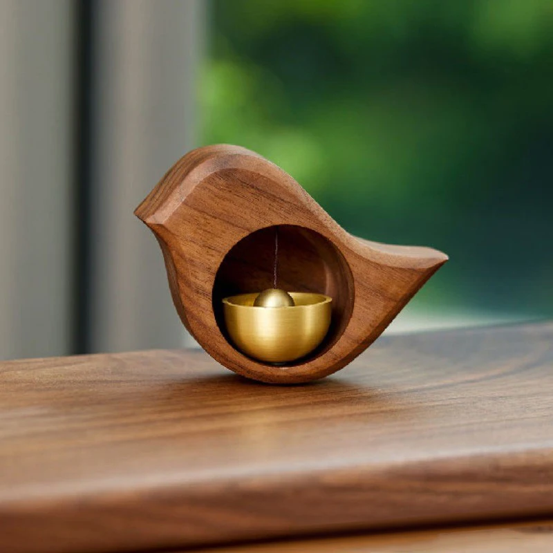 

Round Bird Entrance Opening Egg Dopamine Wood Door Hanging Japanese Force Suction Reminder Magnetic Chimes Bell Doorbell