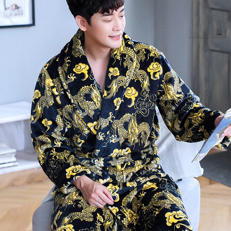 Robe For Men Soft Dressing Gown Warm Sleepwear Thicken Bathrobe Lounge Nightgown Oversized Leisure Home Clothes
Robe For Men Soft Dressing Gown Warm Sleepwear Thicken Bathrobe Lounge Nightgown Oversized Leisure Home Clothes