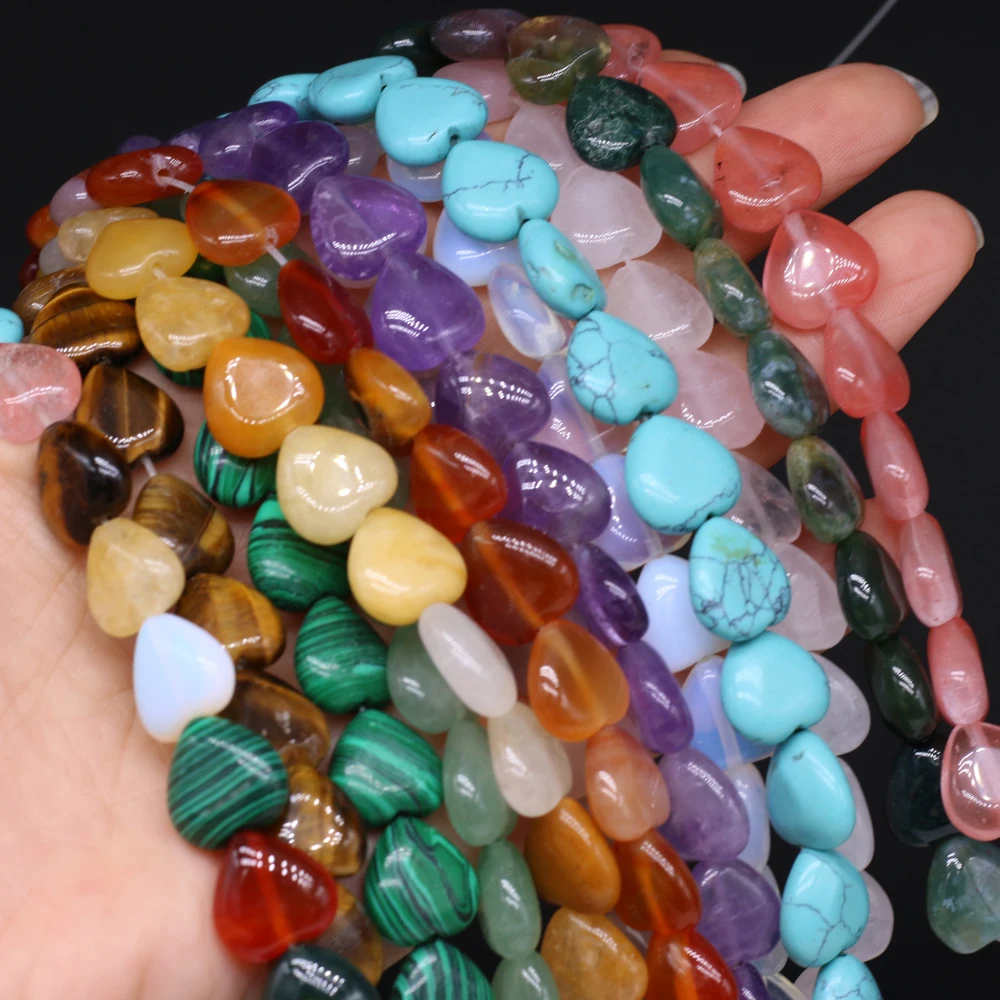 Natural Heart Tiger Eye Amethyst Yellow Jade Red Agates Rose Quartz Beads For Jewelry Making DIY Bracelet Accessories 14mm
Natural Heart Tiger Eye Amethyst Yellow Jade Red Agates Rose Quartz Beads For Jewelry Making DIY Bracelet Accessories 14mm