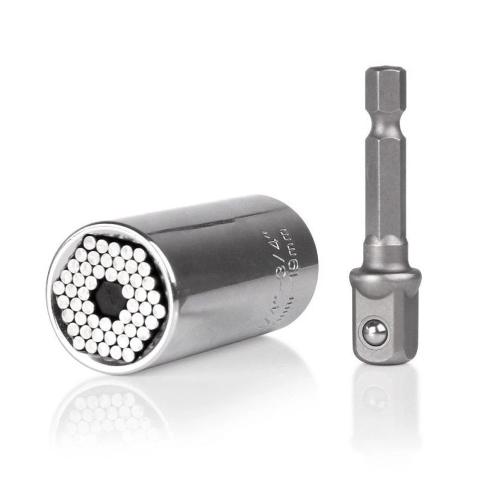 2 Pcs/Set Magic Spanner Grip Multi Function Universal Ratchet Socket 7-19mm Power Drill Adapter Car Hand Tools Repair Kit
2 Pcs/Set Magic Spanner Grip Multi Function Universal Ratchet Socket 7-19mm Power Drill Adapter Car Hand Tools Repair Kit