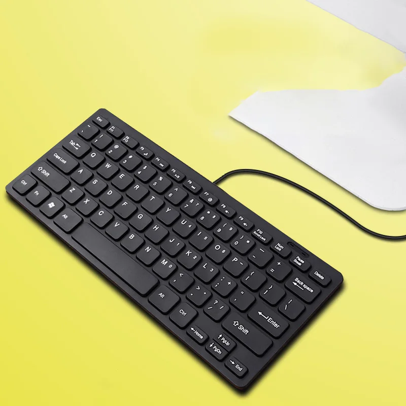 

Mini Slim Keyboard Wired Keyboard 78 Keys Portable Keyboard Wired Mini Keyboards USB Office For Computer PC Laptop
