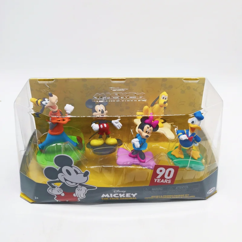Оригинальные куклы Disney 90th Микки Маус Kawaii аниме набор статуэток Дональд Дак Goofy