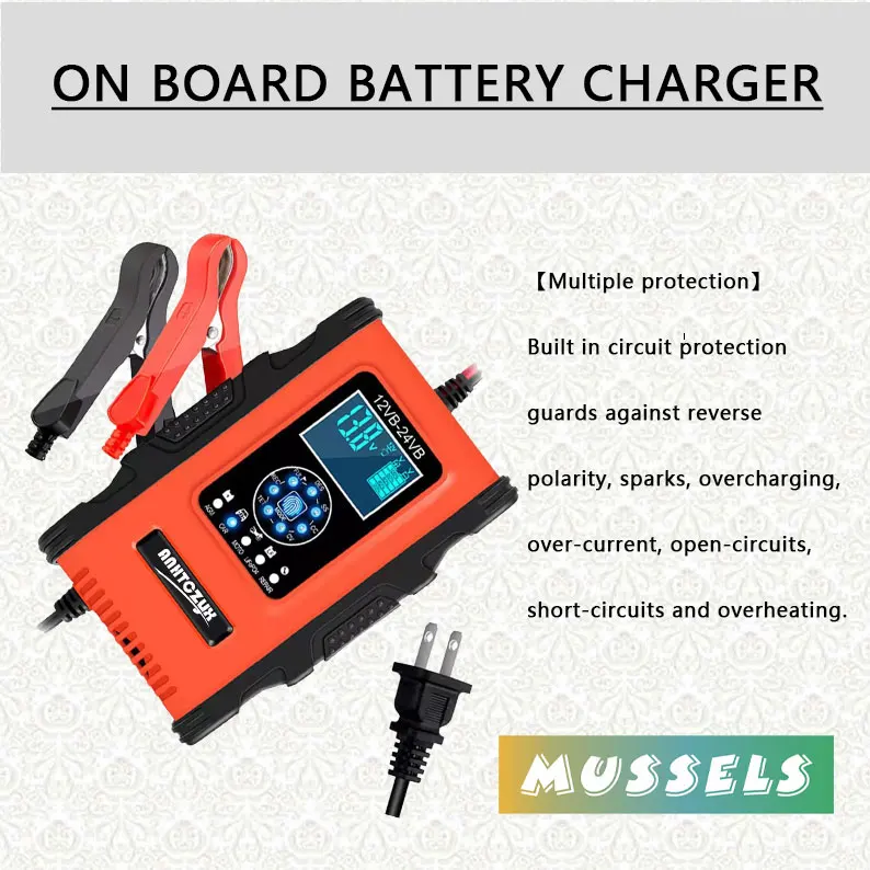 Car battery charger/maintainer offers 7-stage charging with LCD screen and 5 charging modes for more types of batteries.
Car battery charger/maintainer offers 7-stage charging with LCD screen and 5 charging modes for more types of batteries.