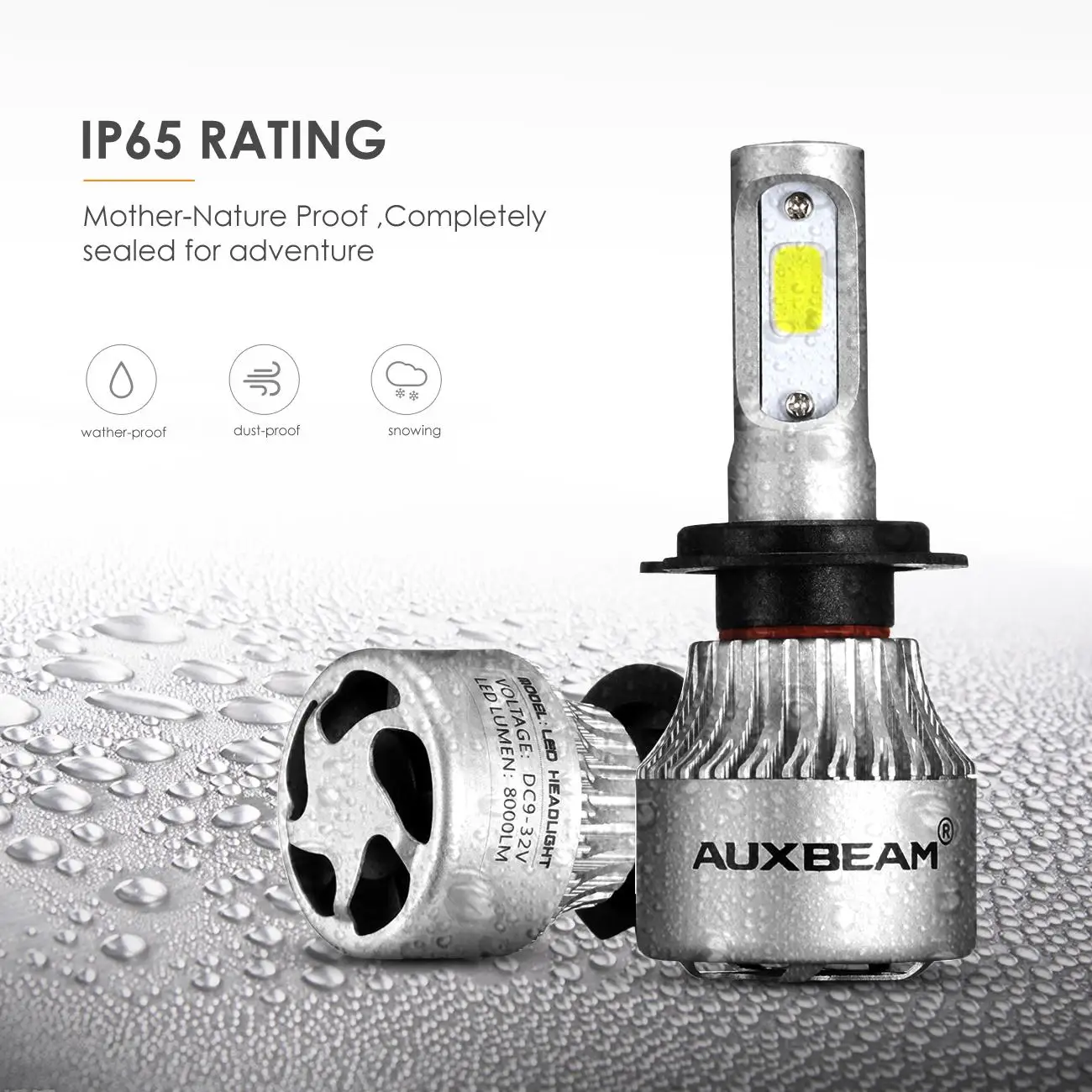 AUXBEAM 12/24V 72 Вт 8000lm 6500 к Автомобильный светодиодный головной светильник лампы авто