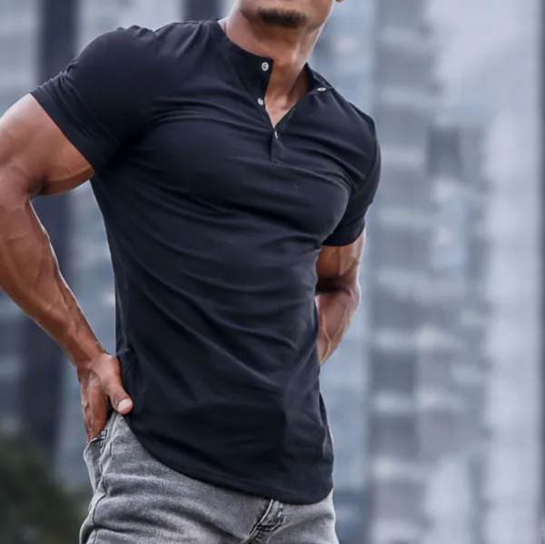 T Shirt Men Spring/Summer Elastic Slim Fit T-shirt Solid Daily Casual Short Sleeve Top 
T Shirt Men Spring/Summer Elastic Slim Fit T-shirt Solid Daily Casual Short Sleeve Top