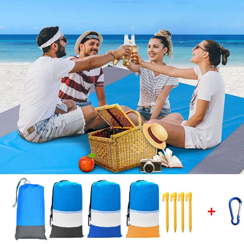 Outdoor Large Beach Mat Sand-free Beach Towel Windproof Beach Blanket Pocket Picnic Wind Prevent 4 Anchor Beach Mats
Outdoor Large Beach Mat Sand-free Beach Towel Windproof Beach Blanket Pocket Picnic Wind Prevent 4 Anchor Beach Mats