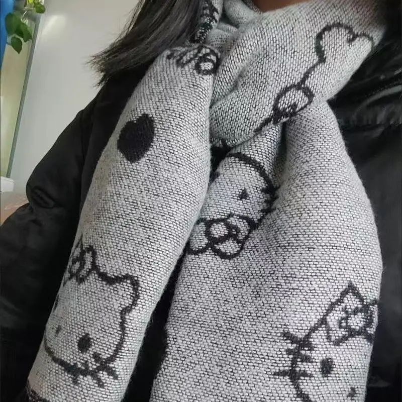 Kawaii Sanrio Anime Hello Kitty Cartoon Double Sided Casual Matching Scarf Winter Warm and Windproof Knitted Scarf Girls Gifts
Kawaii Sanrio Anime Hello Kitty Cartoon Double Sided Casual Matching Scarf Winter Warm and Windproof Knitted Scarf Girls Gifts