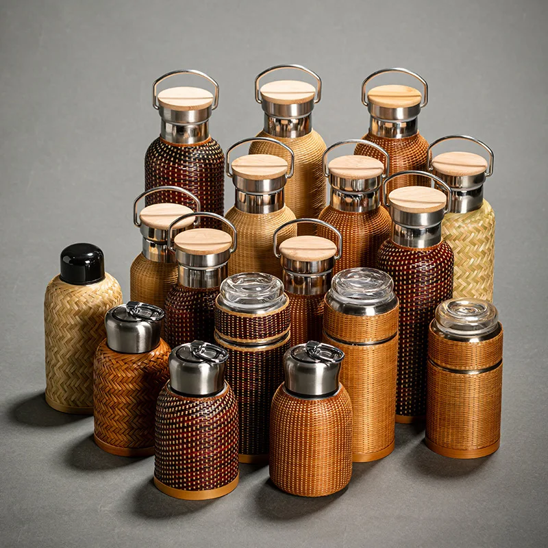 Bamboo-woven portable stainless steel insulation cup kettle rattan travel water cup handmade silk insulation pot stainless steel
Bamboo-woven portable stainless steel insulation cup kettle rattan travel water cup handmade silk insulation pot stainless steel