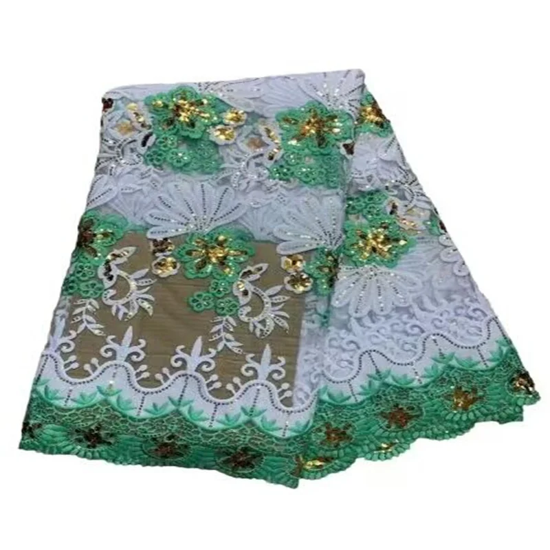 Sequins Lace Fabric Green/White Lace Fabric Bridal Fabric Luxury Quality French Sequins Lace For Nigerian Wedding Party Dress
Sequins Lace Fabric Green/White Lace Fabric Bridal Fabric Luxury Quality French Sequins Lace For Nigerian Wedding Party Dress