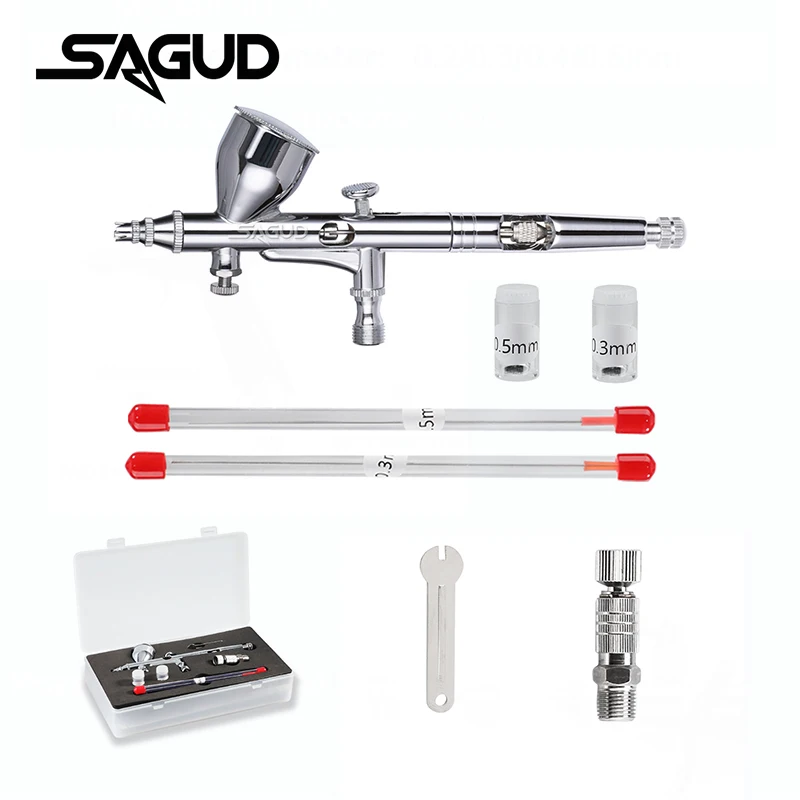 SAGUD Airbrush Kits Needle Nozzle with Wrench and Release Connector Adapter SD-180S Dual Action Airbrush for Tattoo Nail Cake
SAGUD Airbrush Kits Needle Nozzle with Wrench and Release Connector Adapter SD-180S Dual Action Airbrush for Tattoo Nail Cake
