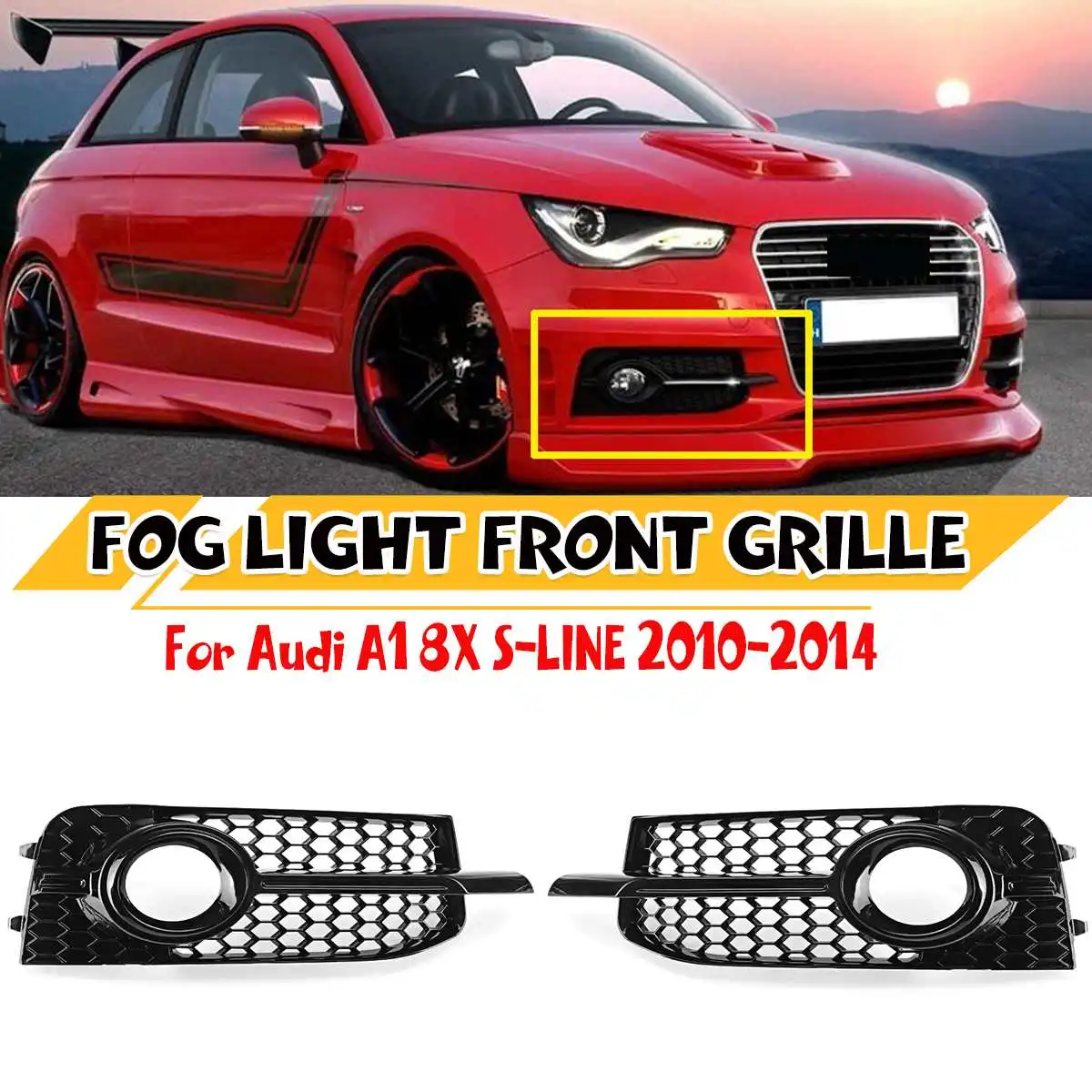 2pcs Car Front Bumper Fog Light Grille Grill Honeycomb For Audi A1 8X S-Line 2010-2014 8X0807682B 8X0807681B Fog Lamp Grill
2pcs Car Front Bumper Fog Light Grille Grill Honeycomb For Audi A1 8X S-Line 2010-2014 8X0807682B 8X0807681B Fog Lamp Grill