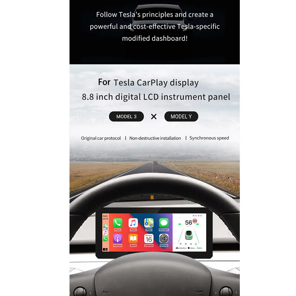 8.8-inch IPS Screen Digital LCD Dashboard Carplay Wireless Connectivity Driver Display Monitor For Tesla Model 3 Model Y AI BOX
8.8-inch IPS Screen Digital LCD Dashboard Carplay Wireless Connectivity Driver Display Monitor For Tesla Model 3 Model Y AI BOX