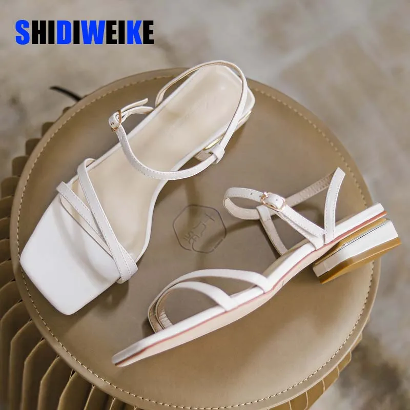 2022 New Summer Women Sandals Female Leather Low Heels Beach Shoes Ladies Solid Color Ankle Straps Square Toe Party Footwear
2022 New Summer Women Sandals Female Leather Low Heels Beach Shoes Ladies Solid Color Ankle Straps Square Toe Party Footwear