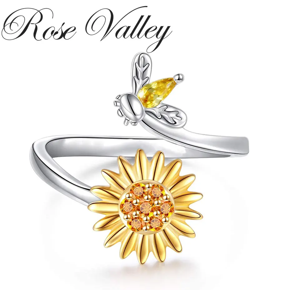Rose Valley Sunflower Rings for Women Opening Ring Size Adjustable Fashion Jewelry Girls Gifts
Rose Valley Sunflower Rings for Women Opening Ring Size Adjustable Fashion Jewelry Girls Gifts