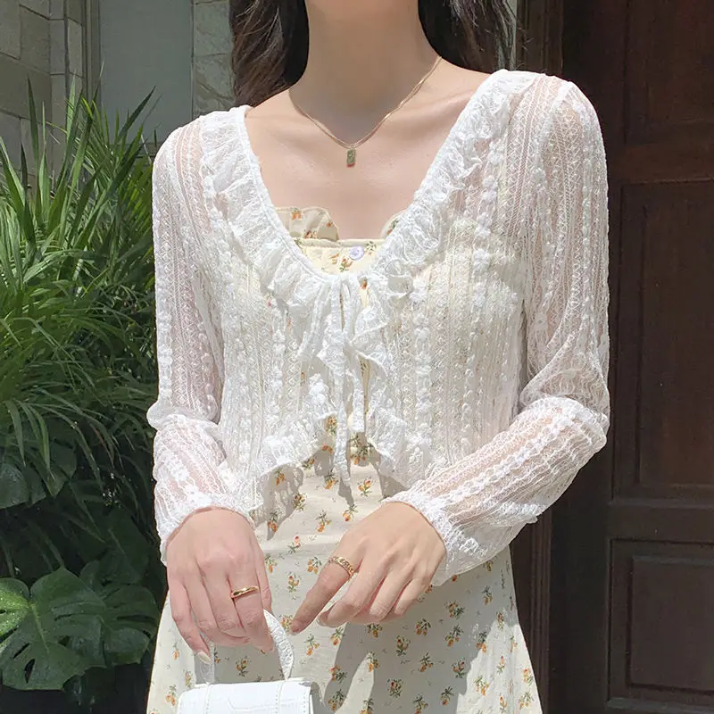 Women Thin Coat Casual Lace Bow Summer Female Sun Protection Clothes Cardigan Shirt Clothing Tops Blouse Covers Shawl Coat G166
Women Thin Coat Casual Lace Bow Summer Female Sun Protection Clothes Cardigan Shirt Clothing Tops Blouse Covers Shawl Coat G166