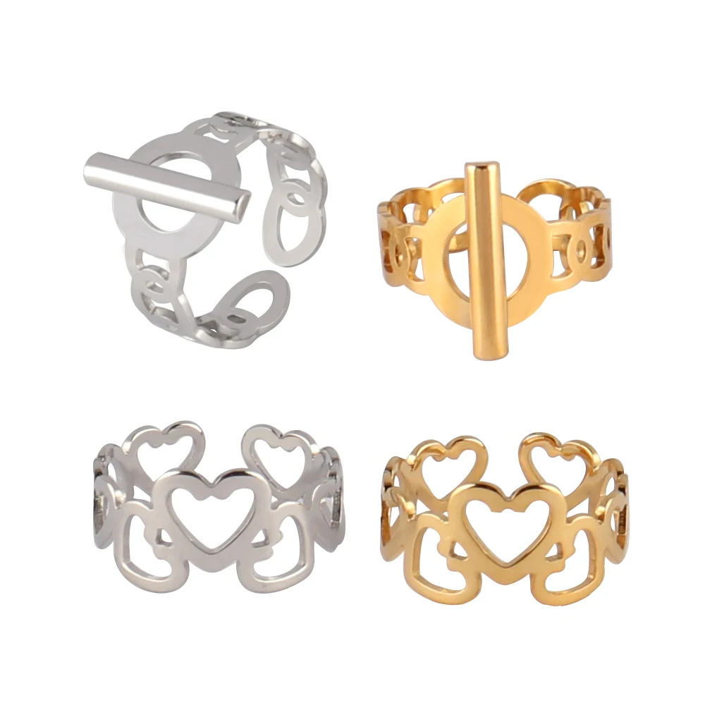 Heart Rings Stainless Steel Rings For Women Couple Finger Ring Fashion Jewelry Gift adjustable rings wholesale Wedding Jewelry
Heart Rings Stainless Steel Rings For Women Couple Finger Ring Fashion Jewelry Gift adjustable rings wholesale Wedding Jewelry