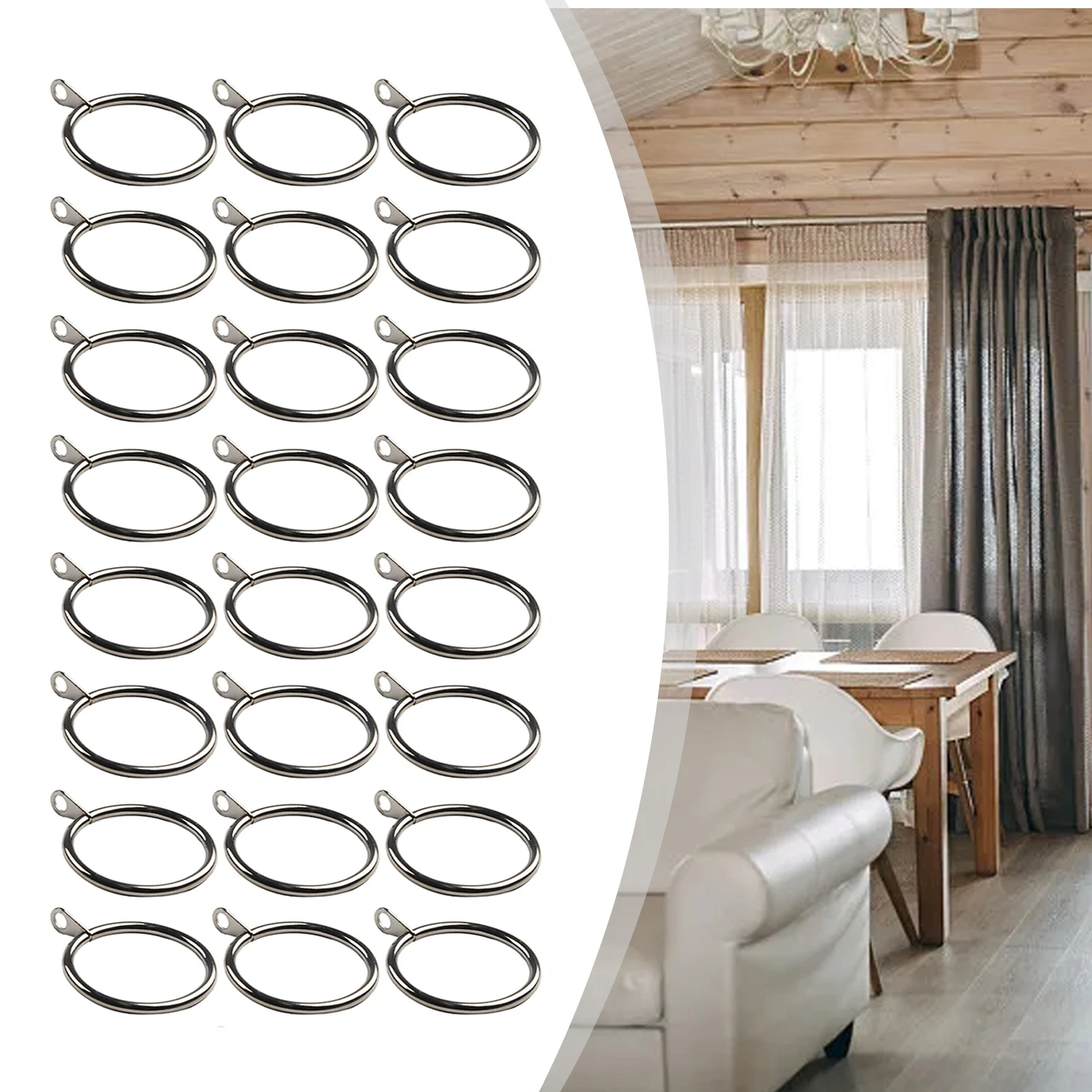 Polished Metal Curtain Rings with Eliminated Snagging and Tugging Compatible with Rods and Poles 12/24pcs Set
Polished Metal Curtain Rings with Eliminated Snagging and Tugging Compatible with Rods and Poles 12/24pcs Set