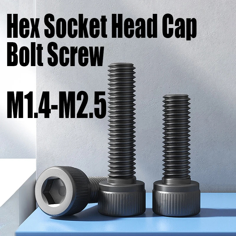 

20PCS M1.4 M1.6 M2 M2.5 L=3mm-50mm Grade 12.9 Carbon Steel Hexagon Hex Socket Head Cap Allen Bolt Screw Fastener
