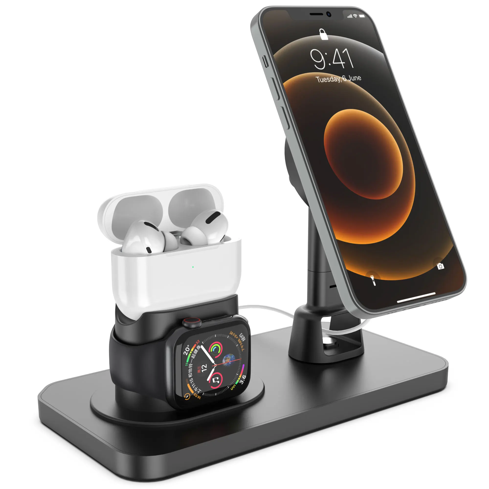 Новинка 3 в 1 беспроводная настольная зарядная док-станция для AirPods Pro 1/2 Apple Watch для iPhone 12 Pro Magsafe зарядный держатель
Новинка 3 в 1 беспроводная настольная зарядная док-станция для AirPods Pro 1/2 Apple Watch для iPhone 12 Pro Magsafe зарядный держатель