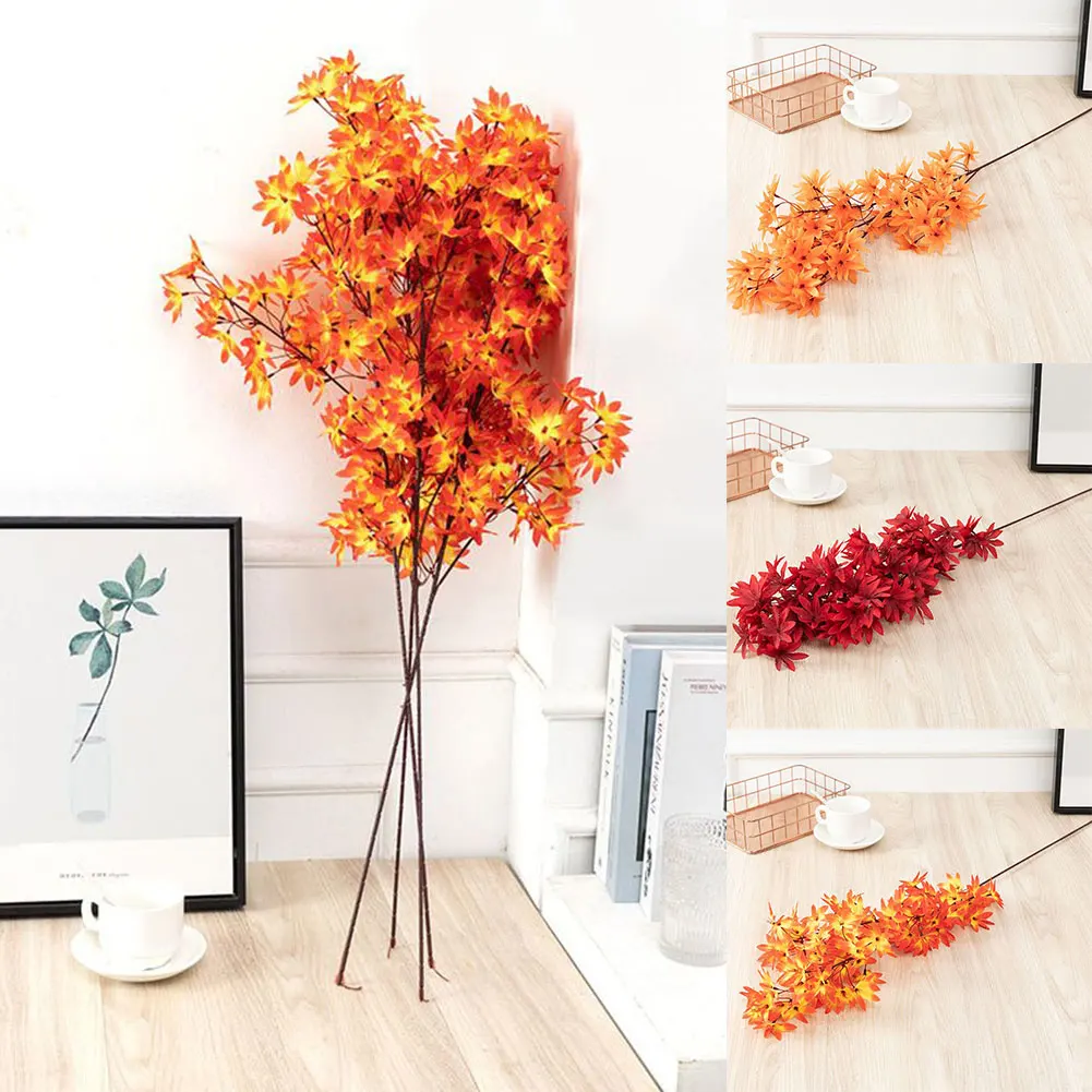 Artificial Autumn Maple Leaf Simulation Maple Leaves Branch Fake Fall Leaves Stems Plants Home Decor Halloween Room Decoration
Artificial Autumn Maple Leaf Simulation Maple Leaves Branch Fake Fall Leaves Stems Plants Home Decor Halloween Room Decoration