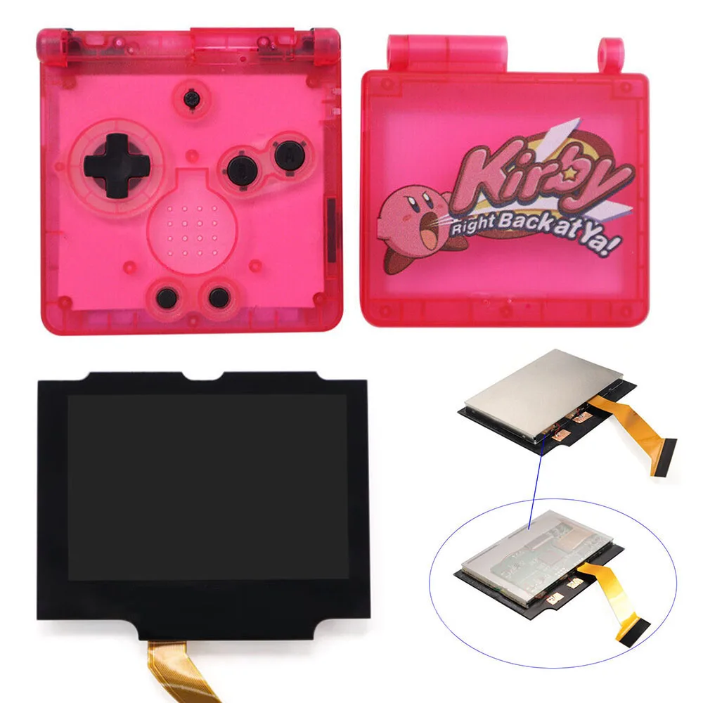 

Print V5 Drop In Pre Laminated 720x480 Retro Pixel IPS LCD Backlight Kit For Game Boy Advance SP GBA SP Console & Housing Shell
