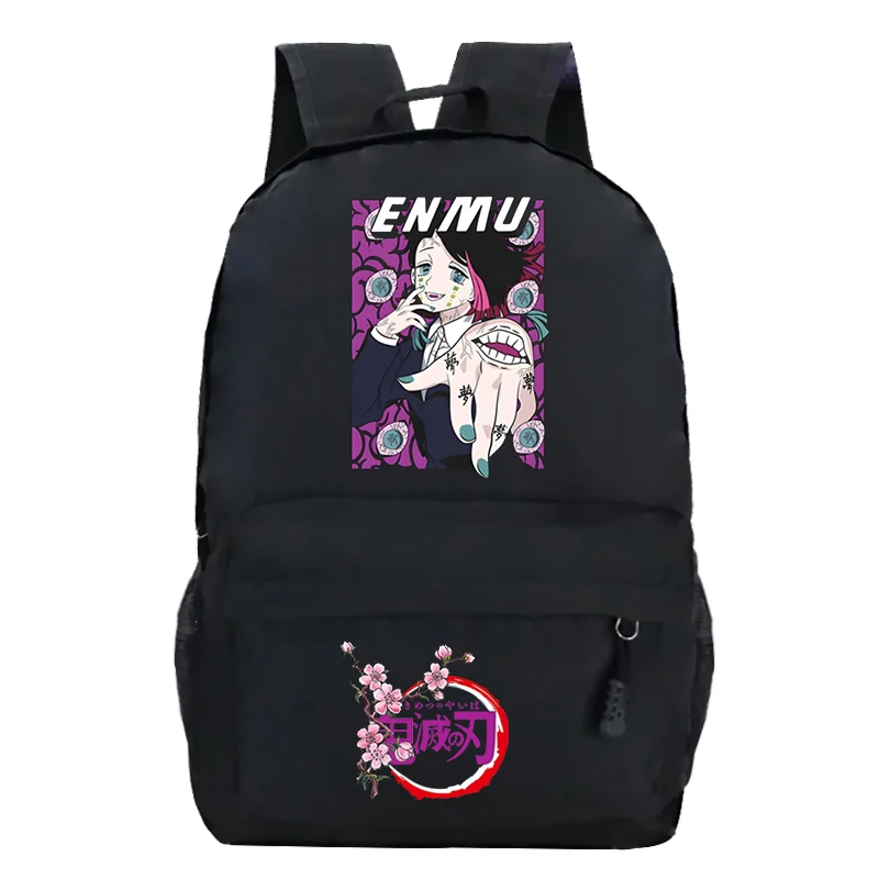 

Anime Demon Slayer School Bags for Boys Comic Enmu Fashion Shoulders Bag Kimetsu No Yaiba Kawaii Backpack Outdoor Zipper Bookbag